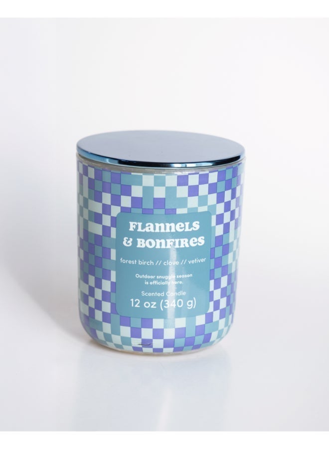 IRIS CELESTE Flannels & Bonfires Jar Candle 340grams -  Scented candle 15oz  | 45 hrs burn-time | Perfect for Gifting, Home Décor, Parties & Room Perfuming | Ideal for Living room and Office Décor - Image 3